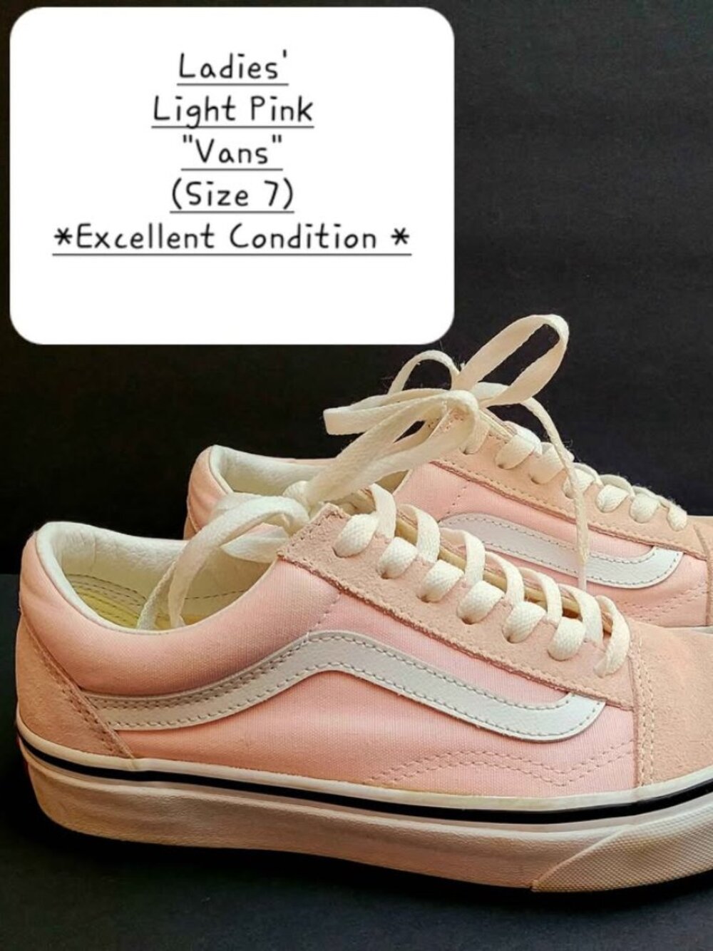 Ladies' Light Pink "Vans" (Size 7) *Excellent Condition*